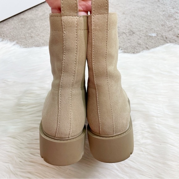 Steve Madden Checker Lug Sole Combat Boot in Taupe Suede Leather Women’s Size 8 - Picture 5 of 10
